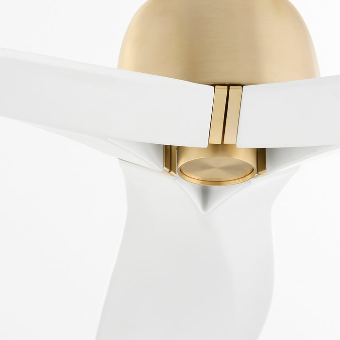 Cyan 11979 62" Ceiling Fan, Aged Brass/Studio White