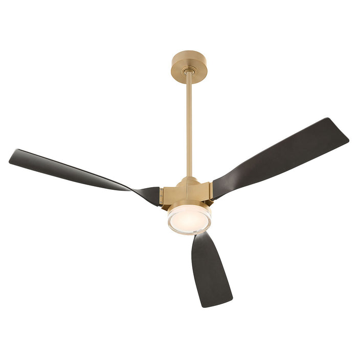 Cyan 11981 58" Ceiling Fan, Aged Brass/Dark Walnut