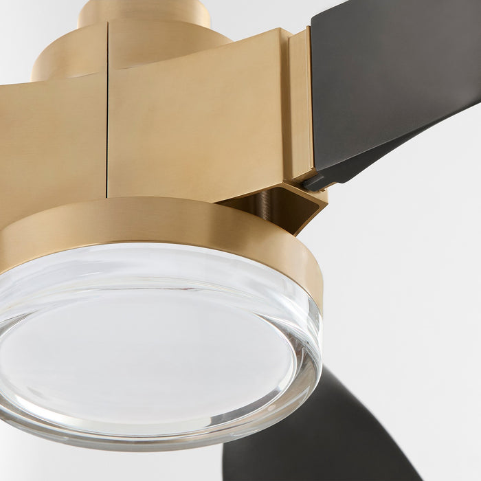 Cyan 11981 58" Ceiling Fan, Aged Brass/Dark Walnut