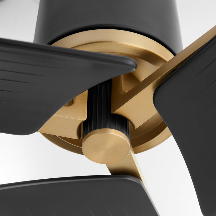 Cyan 11982 58" Ceiling Fan, Aged Brass/Black