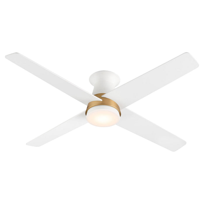 Cyan 11983 52" Ceiling Fan, Studio White/Aged Brass