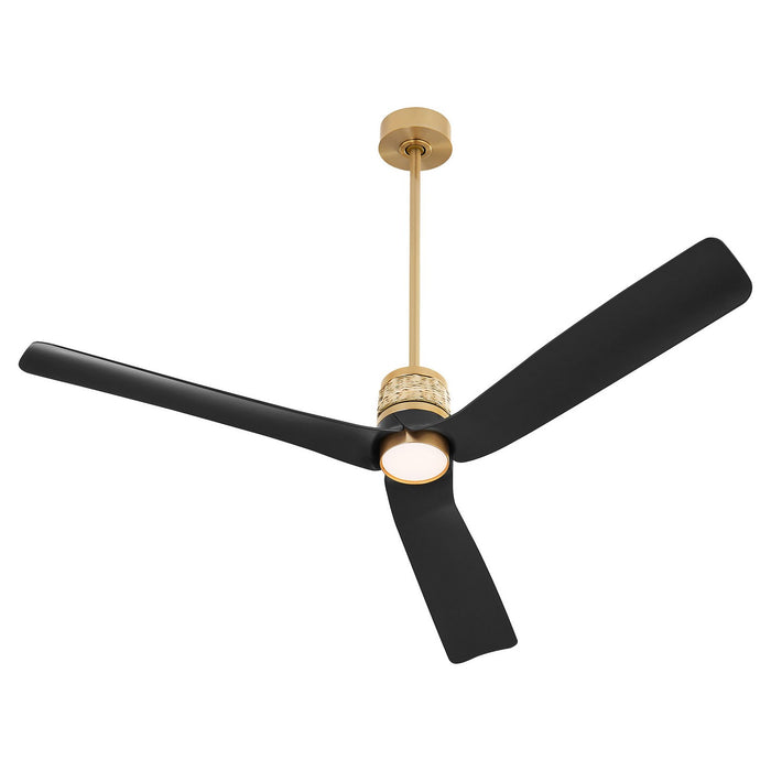 Cyan 11986 62" Ceiling Fan, Aged Brass/Matte Black