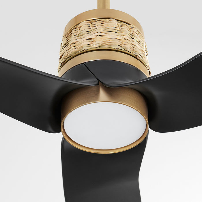 Cyan 11986 62" Ceiling Fan, Aged Brass/Matte Black