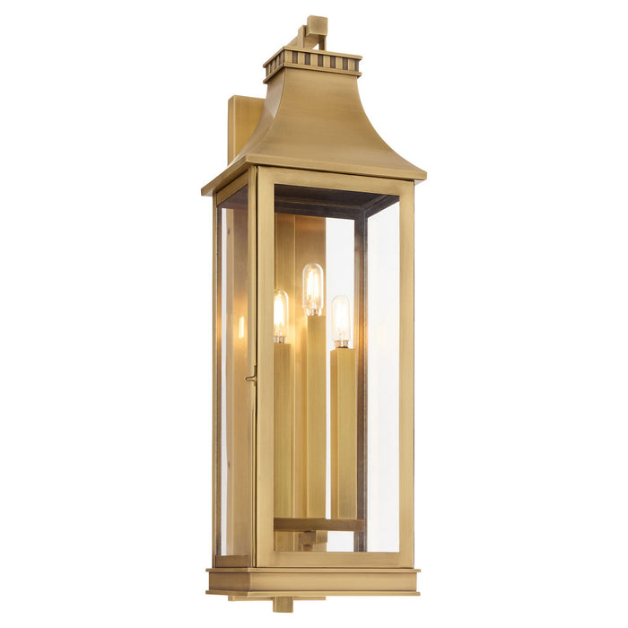 Cyan 11991 Three Light Outdoor Wall Sconce, Heritage Brass