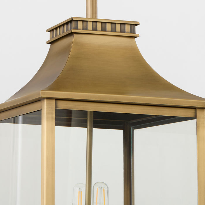 Cyan 11993 Four Light Outdoor Pendant, Heritage Brass
