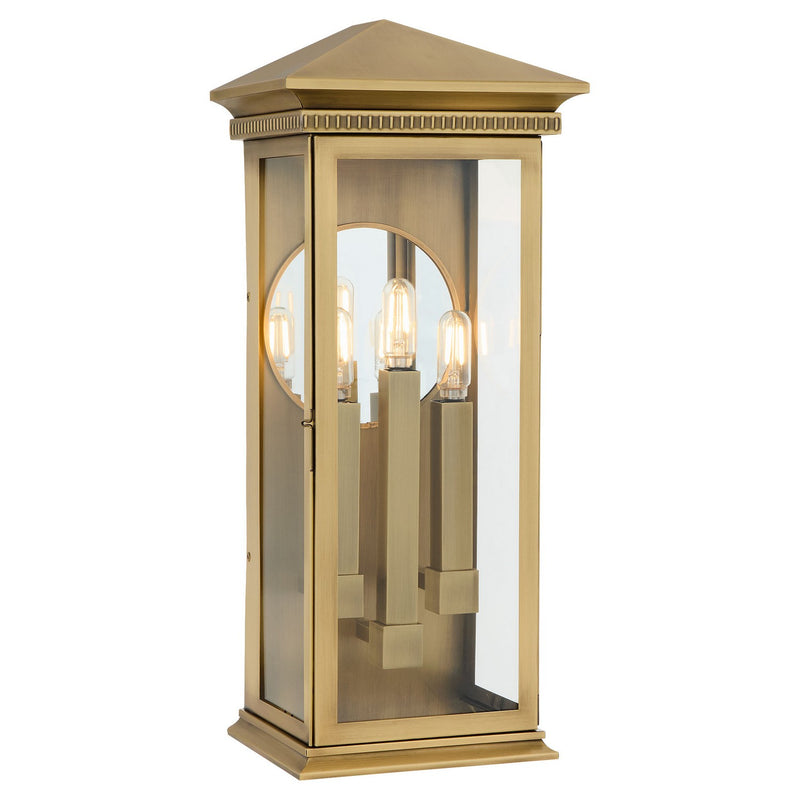 Cyan 11995 Three Light Outdoor Wall Sconce, Heritage Brass
