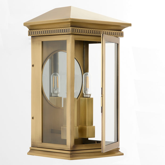Cyan 11996 Two Light Outdoor Wall Sconce, Heritage Brass