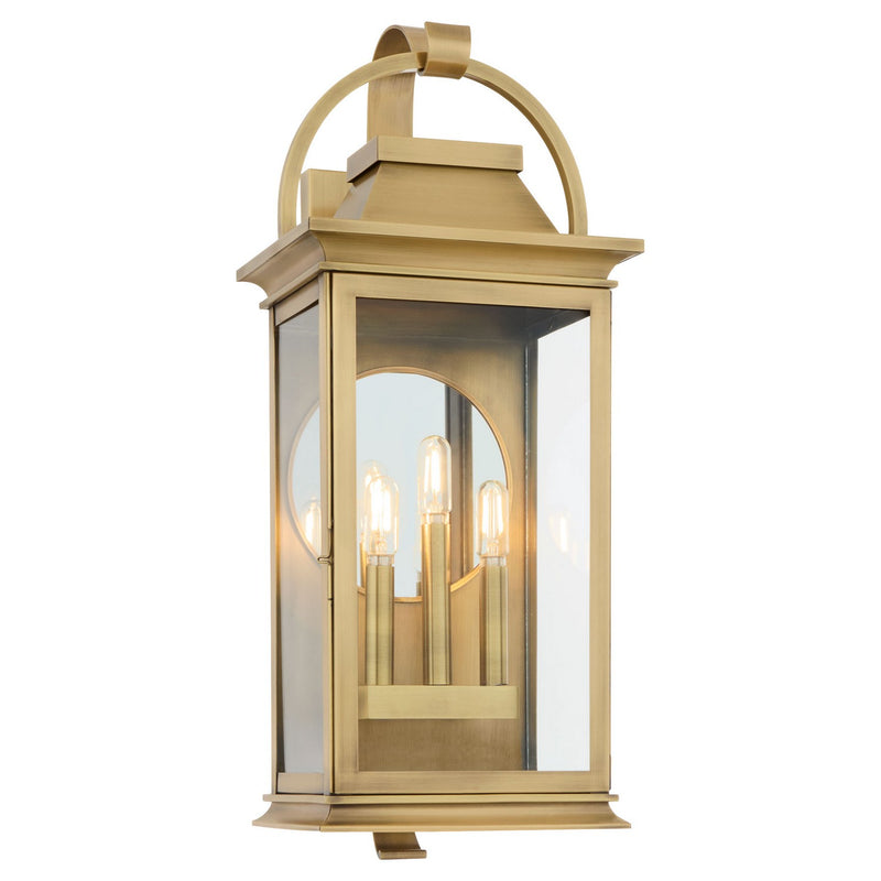 Cyan 11998 Three Light Outdoor Wall Sconce, Heritage Brass