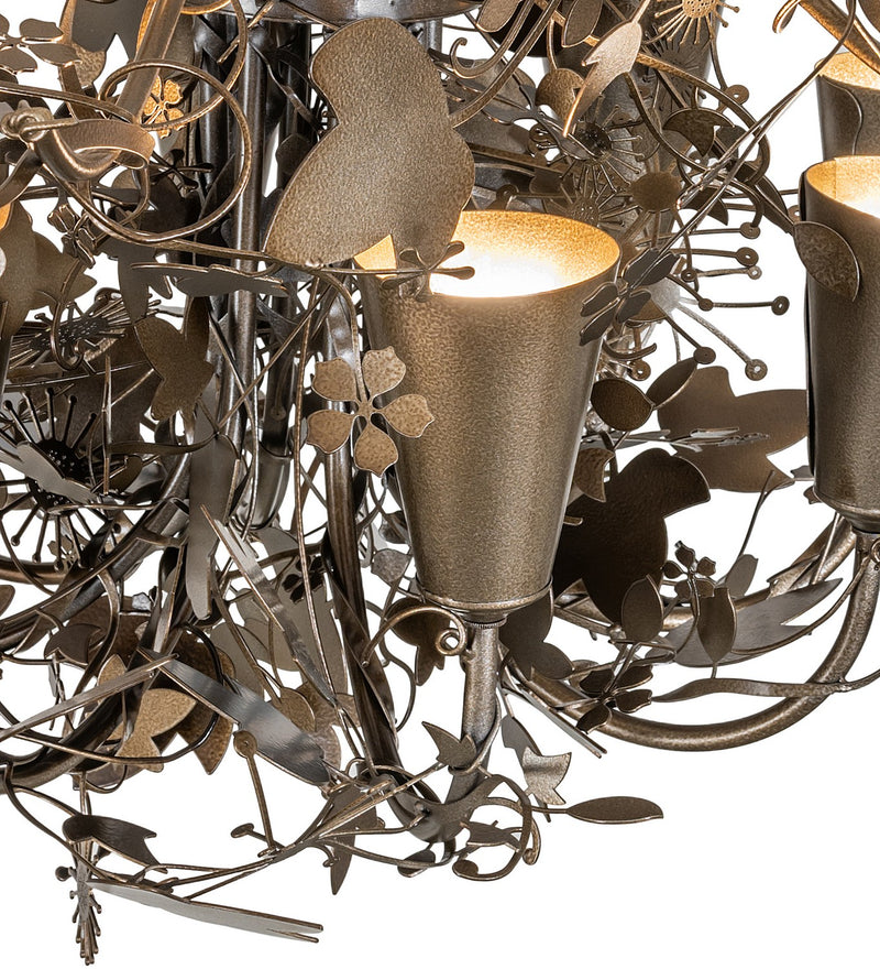 Meyda Tiffany 276859 Eight Light Chandelier, Antique Hammer Gold