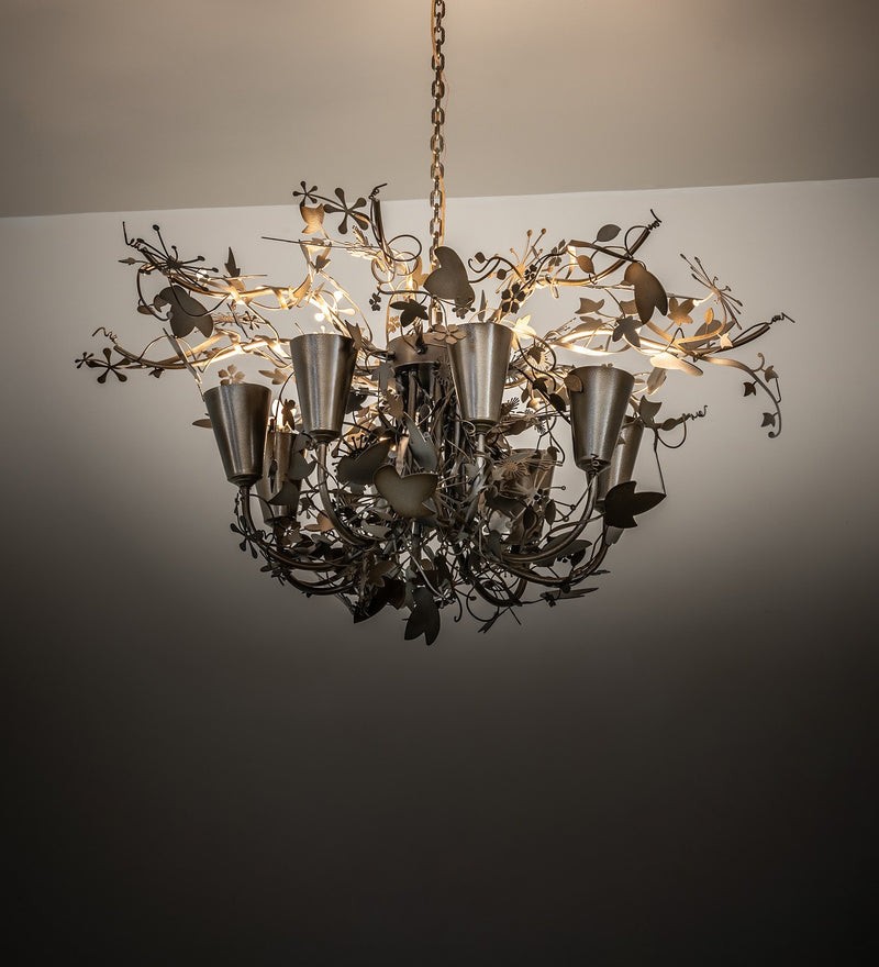 Meyda Tiffany 276859 Eight Light Chandelier, Antique Hammer Gold