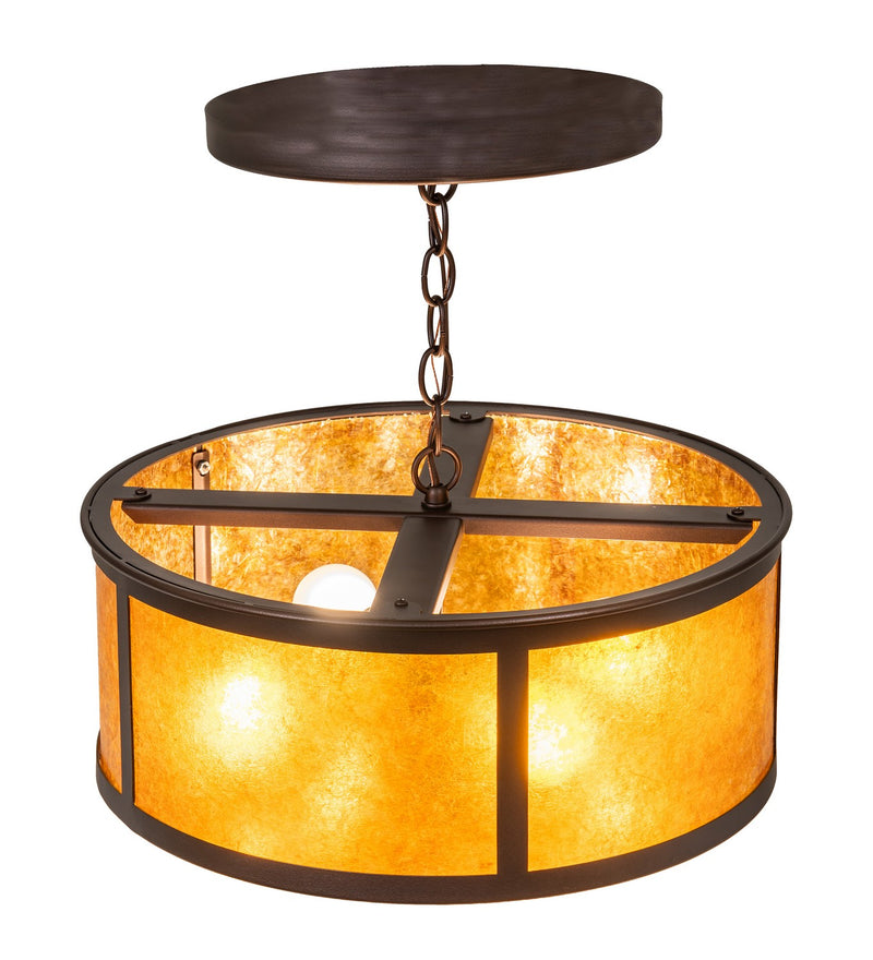 Meyda Tiffany 278579 Four Light Semi-Flushmount, Mahogany Bronze