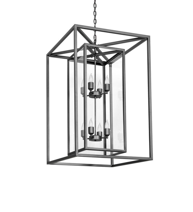 Meyda Tiffany 278846 Eight Light Pendant, Wrought Iron