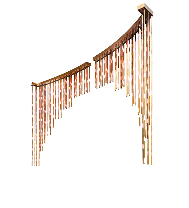 Meyda Tiffany 278890 LED Pendant, Starburst Brass