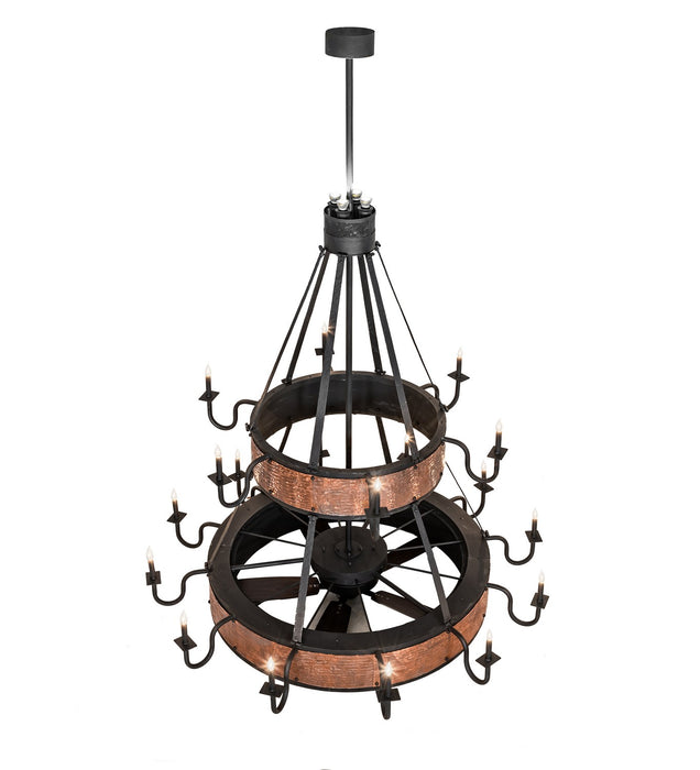 Meyda Tiffany 278902 30 Light Chandel-Air, Costello Black And Vintage Hammered Copper
