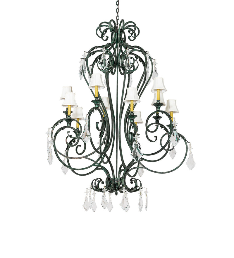 Meyda Tiffany 279822 Ten Light Chandelier, Golden Verde