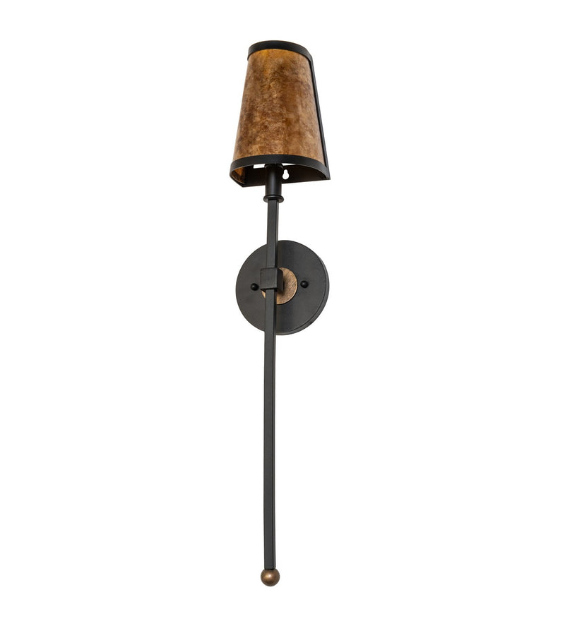 Meyda Tiffany 280377 One Light Wall Sconce, Textured Black & Brushed Gold