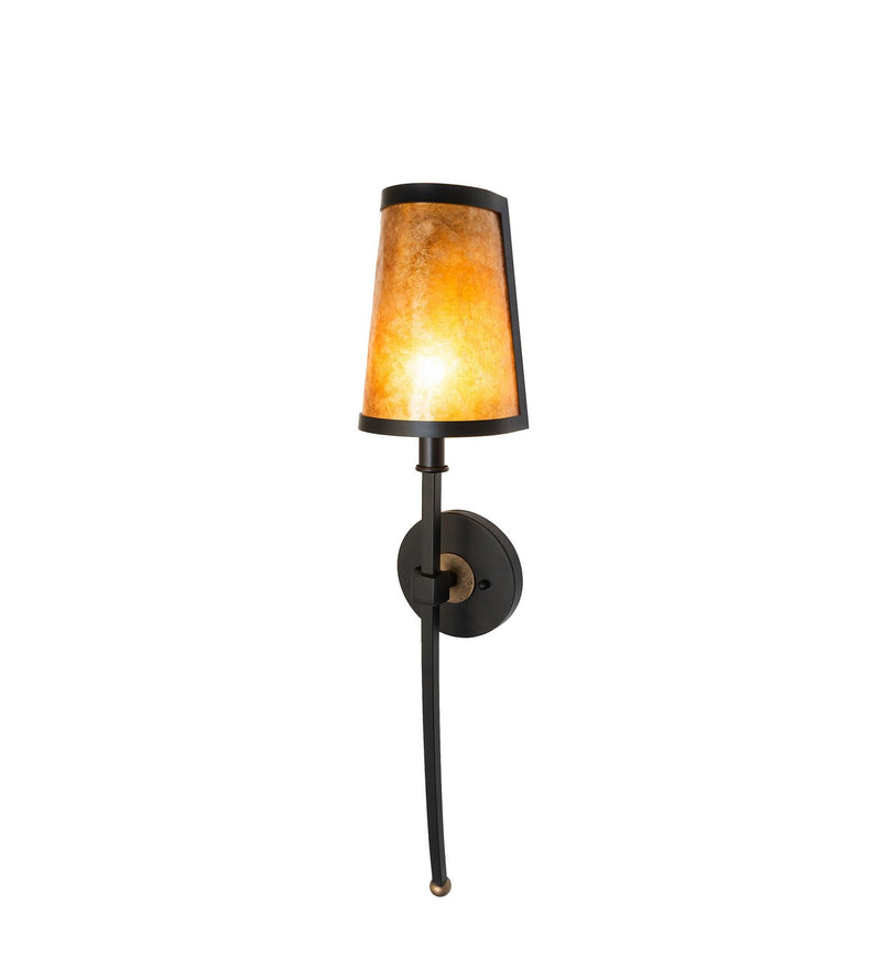 Meyda Tiffany 280377 One Light Wall Sconce, Textured Black & Brushed Gold
