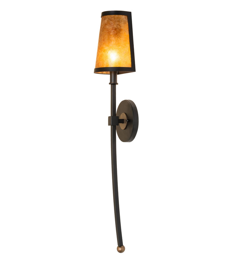 Meyda Tiffany 280377 One Light Wall Sconce, Textured Black & Brushed Gold