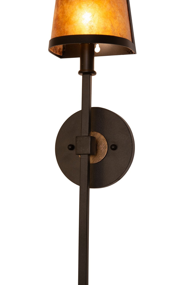 Meyda Tiffany 280377 One Light Wall Sconce, Textured Black & Brushed Gold