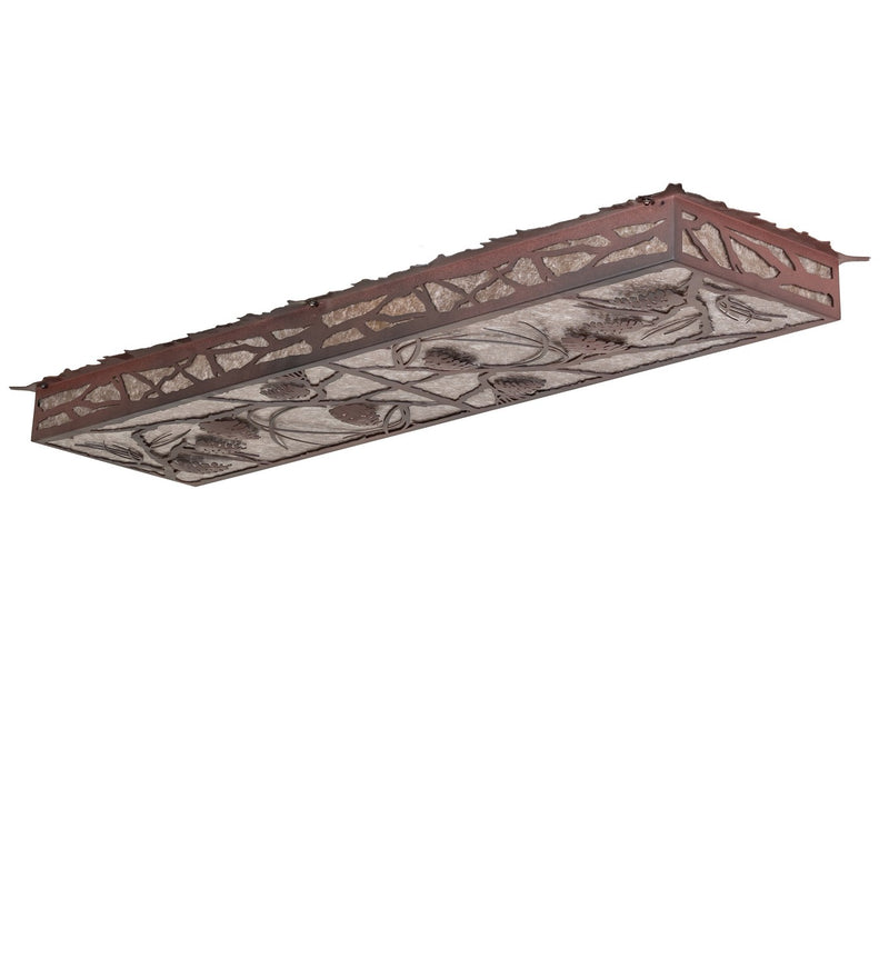 Meyda Tiffany 280392 LED Flushmount, Wrought Iron On Rust & Gloss White
