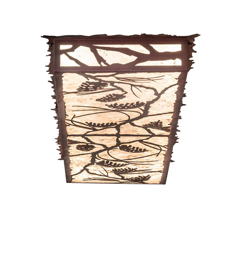 Meyda Tiffany 280392 LED Flushmount, Wrought Iron On Rust & Gloss White