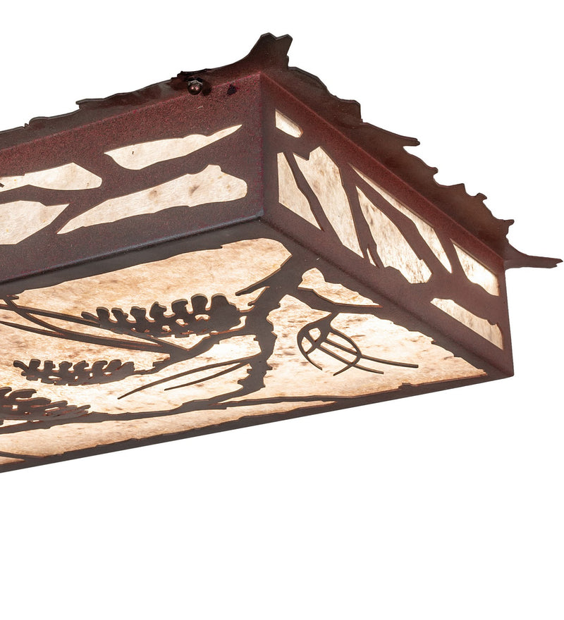 Meyda Tiffany 280392 LED Flushmount, Wrought Iron On Rust & Gloss White