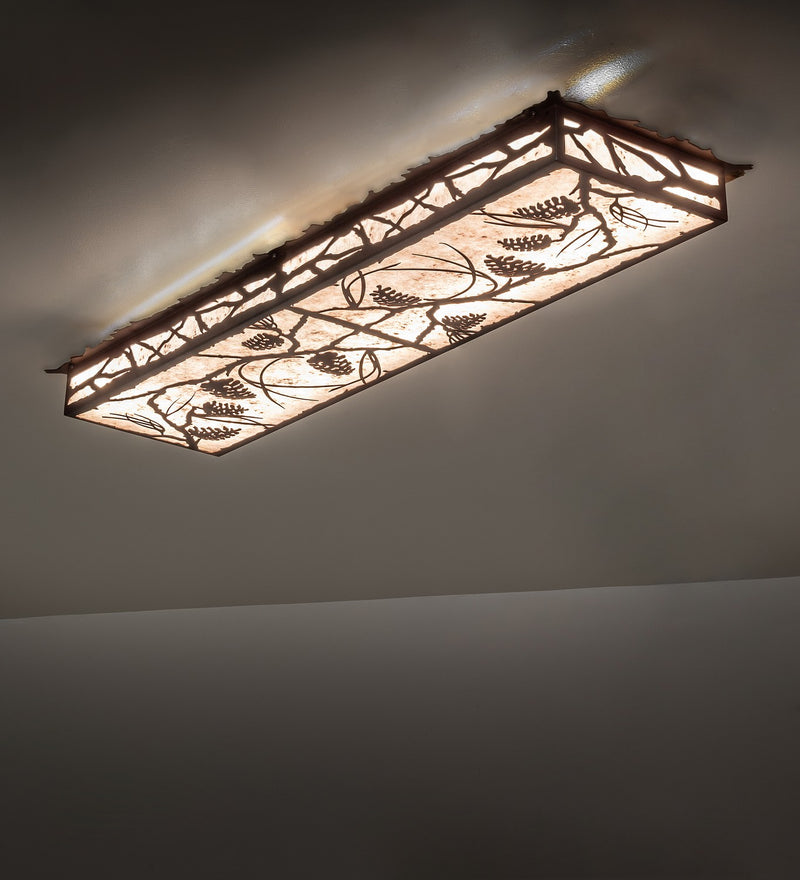 Meyda Tiffany 280392 LED Flushmount, Wrought Iron On Rust & Gloss White
