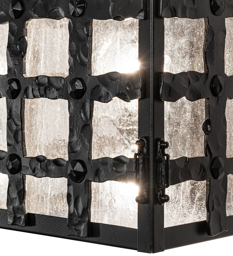 Meyda Tiffany 280460 Four Light Wall Sconce, Black Satin Wrought Iron