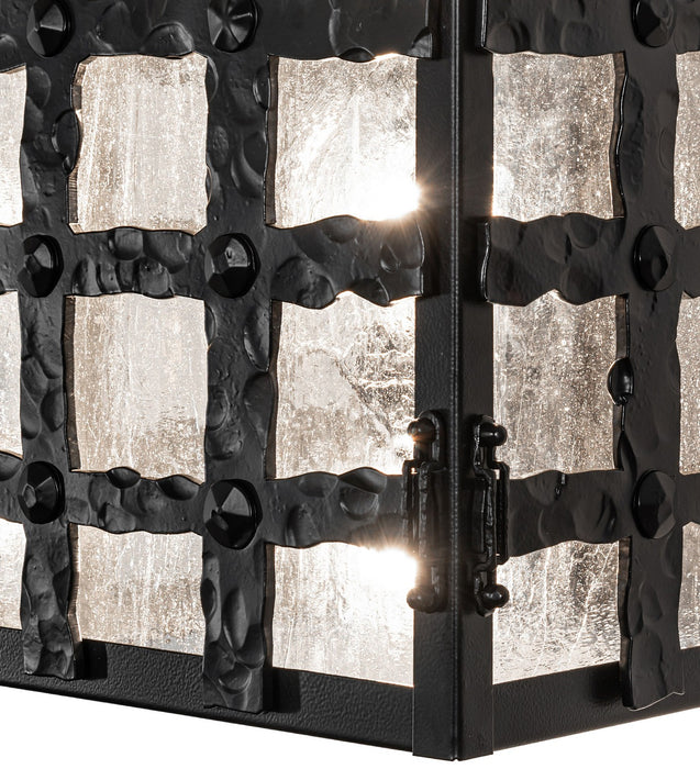 Meyda Tiffany 280460 Four Light Wall Sconce, Black Satin Wrought Iron