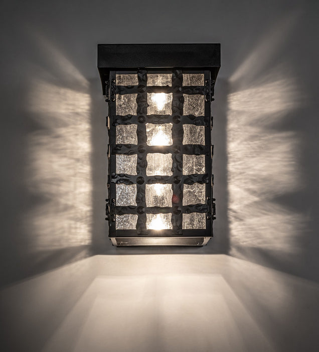 Meyda Tiffany 280460 Four Light Wall Sconce, Black Satin Wrought Iron