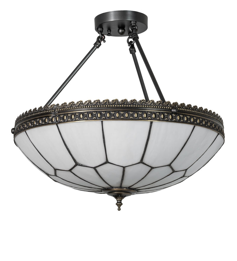Meyda Tiffany 281066 Four Light Semi-Flushmount, Weathered Antique Brass
