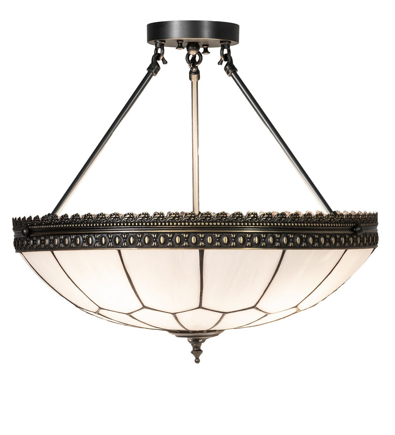 Meyda Tiffany 281066 Four Light Semi-Flushmount, Weathered Antique Brass