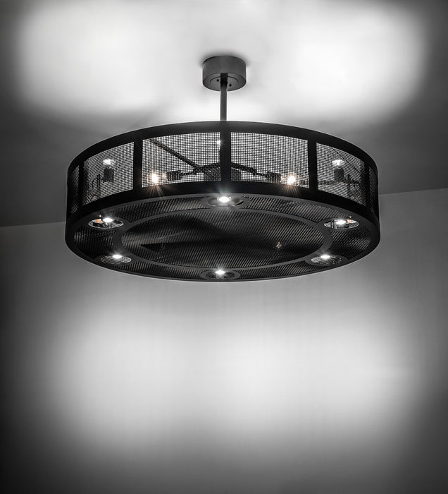 Meyda Tiffany 281877 12 Light Chandel-Air, Satin Black Wrought Iron