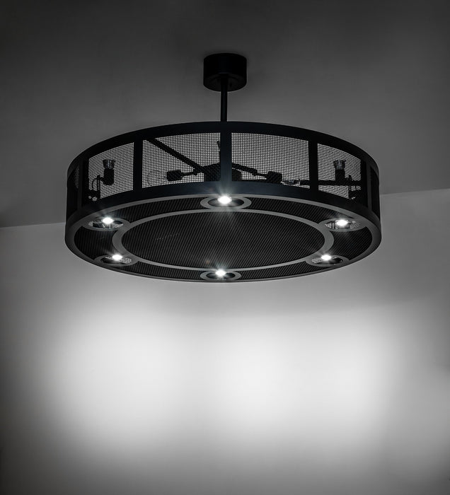 Meyda Tiffany 281877 12 Light Chandel-Air, Satin Black Wrought Iron