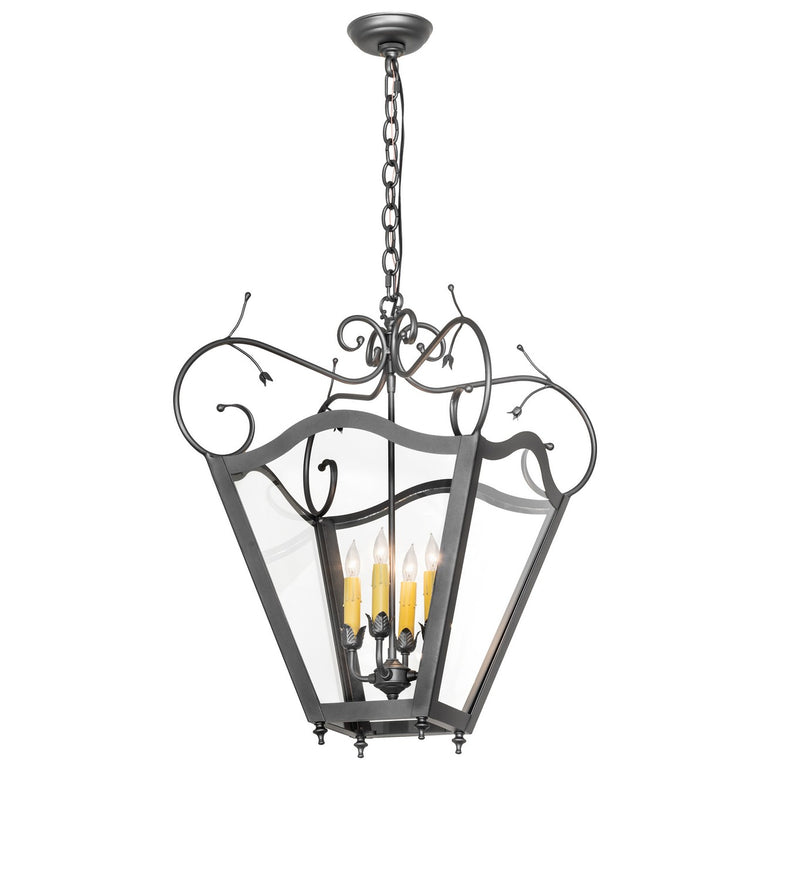 Meyda Tiffany 282054 Four Light Pendant, Wrought Iron