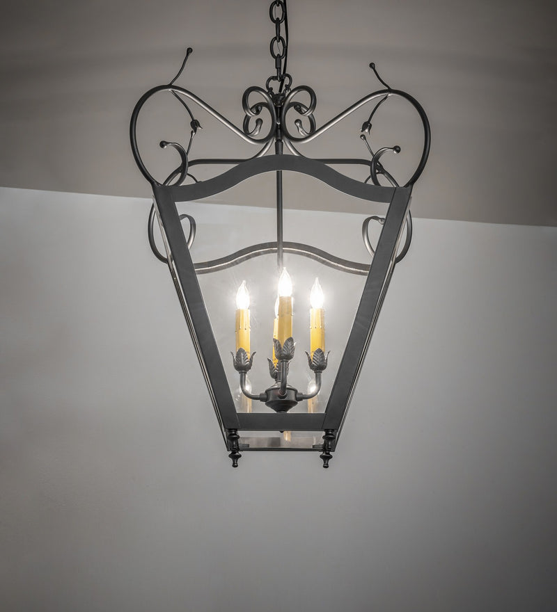 Meyda Tiffany 282054 Four Light Pendant, Wrought Iron