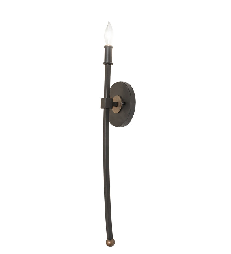 Meyda Tiffany 283603 One Light Wall Sconce, Textured Black & Brushed Gold