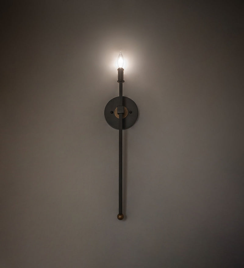 Meyda Tiffany 283603 One Light Wall Sconce, Textured Black & Brushed Gold