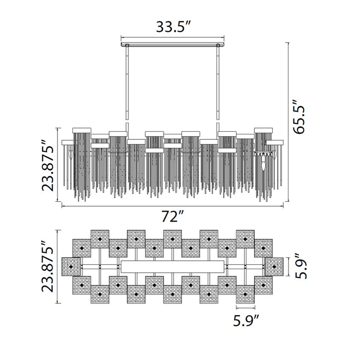 Zeev Lighting CD10425-24-AGB 24 Light Chandelier, Aged Brass