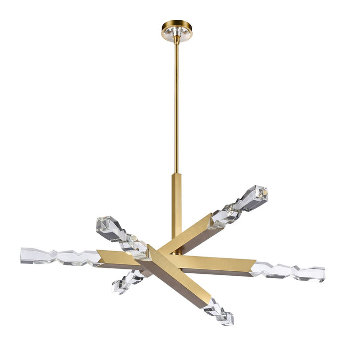 Zeev Lighting CD11341-LED-6-2x2-AGB LED Chandelier, Aged Brass