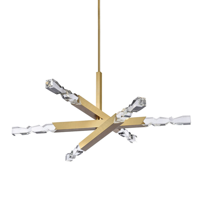 Zeev Lighting CD11341-LED-6-2x2-AGB LED Chandelier, Aged Brass