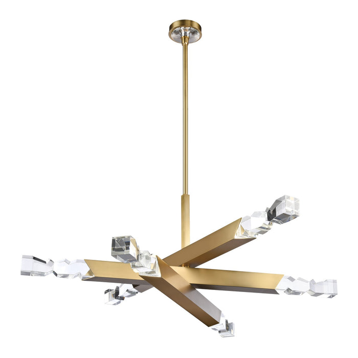 Zeev Lighting CD11349-LED-6-3x3-AGB LED Chandelier, Aged Brass