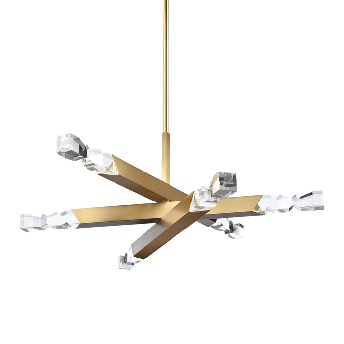 Zeev Lighting CD11349-LED-6-3x3-AGB LED Chandelier, Aged Brass