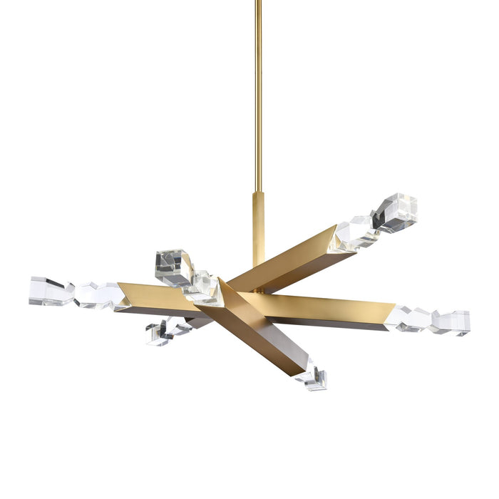 Zeev Lighting CD11349-LED-6-3x3-AGB LED Chandelier, Aged Brass