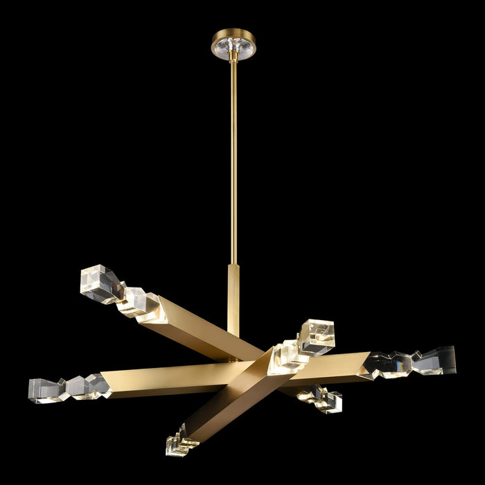 Zeev Lighting CD11349-LED-6-3x3-AGB LED Chandelier, Aged Brass