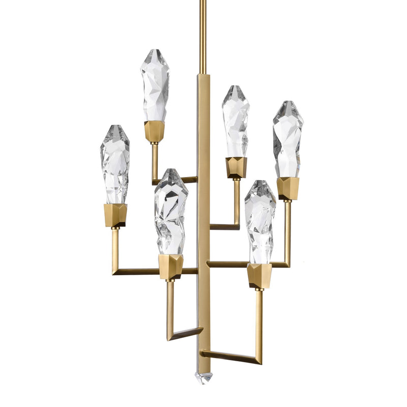 Zeev Lighting CD11425-LED-7-AGB LED Chandelier, Aged Brass