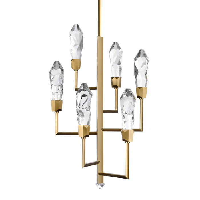 Zeev Lighting CD11425-LED-7-AGB LED Chandelier, Aged Brass