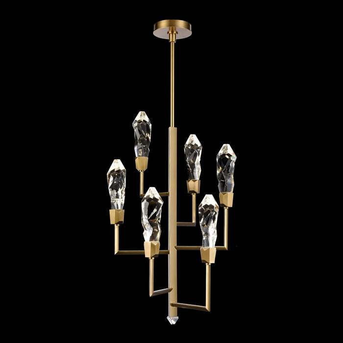 Zeev Lighting CD11425-LED-7-AGB LED Chandelier, Aged Brass