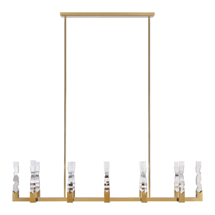 Zeev Lighting PL11356-LED-12-2x2-AGB LED Linear Pendant, Aged Brass