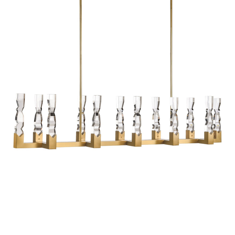 Zeev Lighting PL11356-LED-12-2x2-AGB LED Linear Pendant, Aged Brass